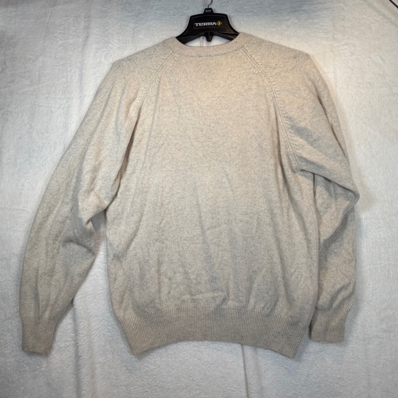 Roundtree & Yorke V-Neck Sweater Mens Size Large Beige 100% Cashmere Soft - Picture 7 of 7